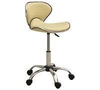 Générique Chaise de Bureau Similicuir Crème, Fauteuil Bureau Réglable en Hauteur avec Pivot 360°, Siège Similicuir avec roulettes, Confort Assise Maximal, Capacité 110 kg