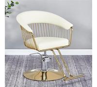 Générique Chaise de Coiffure rotative Blanche, Chaise de barbier Robuste avec Rotation à 360° et Pompe hydraulique, équipement de Salon Professionnel pour Barbiers et coiffeurs.