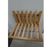 Générique Chaise de Douche Pliable en Bois, Tabouret à Chaussures Rabattable Peu encombrant, Banc à Chaussures Pliant Suspendu Ultra-Mince de 2 Pouces, for Couloir et vestiaire(Wood)
