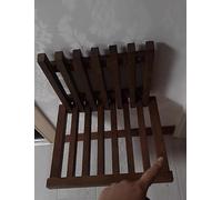 Générique Chaise de Douche Pliable en Bois, Tabouret à Chaussures Rabattable Peu encombrant, Banc à Chaussures Pliant Suspendu Ultra-Mince de 2 Pouces, for Couloir et vestiaire(Walnut)