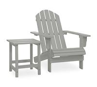 Générique Chaise de Jardin Adirondack avec Table Bois de Sapin Gris,Meubles,Mobilier de Jardin,Salons de Jardin,Gris,10.15 KG,315920