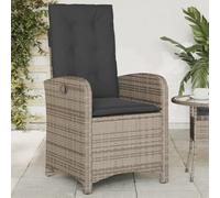 Générique Chaise de Jardin inclinable en résine tressée Grise avec Coussins épais, Dossier réglable par poignée, Housse Amovible et Lavable, Cadre en Acier Robuste, Charge Max 110 kg.