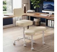 Générique Chaise De Méditation, Chaise De Bureau TDAH À Jambes Croisées avec roulettes, Siège Réglable en Hauteur avec Support Lombaire pour Les Employés De Bureau Sédentaires,Adultes Fidget Et Yoga