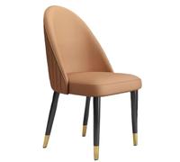 Générique Chaise de Salle à Manger décorative en Cuir de Vache avec Pieds en métal, Lot de 2(Light Brown,Wood Feet)