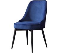 Générique Chaise de Salle à Manger en Velours Doux, avec Dossier, for Ordinateur, Nail Art, Maquillage, négociation, Balcon, Banquet, Loisirs(Blue,Black Legs)