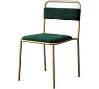 Générique Chaise de Salle à Manger en Velours Doux, Dossier en Fer forgé for café, Loisirs, Restaurant Occidental, Salon(Green)