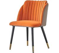 Générique Chaise de Salle à Manger en Velours Doux, Dossier, for la Maison, Nail Art, Maquillage, négociation, Balcon, terrasse, Pieds métal, Flanelle(Orange)