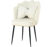 Générique Chaise de Salle à Manger en Velours Doux, Maquillage Nail Art, Dossier Princesse, Salle de Mariage, Balcon, réception, Salon(Beige)