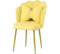 Générique Chaise de Salle à Manger en Velours Doux, Salle de Mariage Princesse, Balcon, réception, Salon, Maquillage, Nail Art, Spray, Pieds dorés(Yellow)