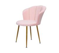 Générique Chaise de Salle à Manger et Coiffeuse, Fauteuil Chambre Adulte Rembourré en Velours avec Dossier Circulaire et Pieds Métal, Confortable pour Salon, Chambre et Espace Coiffeuse