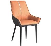 Générique Chaise de Salle à Manger Style Milieu du siècle avec Assise en Similicuir et Pieds en métal for Cuisine, Salle à Manger, Chambre et Salon(Orange)