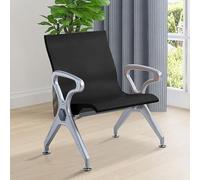 Générique Chaise de Salle d'attente avec Dossier et accoudoirs, Chaise de réception pour Hall d'accueil et salles de réunion, destinée aux Bureaux, cliniques et Halls d'accueil(Black)