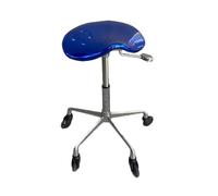 Générique Chaise De Selle Ergonomique, Tabouret Miroir avec roulettes Silencieuses, Tabouret De Bar en Éponge Haute Densité, Hauteur Réglable De 13 Cm, for Bureau Et Salon(Blue)