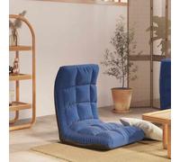 Générique Chaise de Sol Pliable Bleu Tissu | Réglable, Confortable, Mousse Rembourrée, Capacité 110 kg, Pour Jouer et Se Détendre
