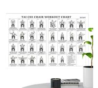 Générique Chaise de Yoga pour Adulte - Affiche Murale Débutant 45x30cm - Poster de Poses de Yoga - à Domicile Voyage Bureau Salle de Sport