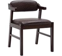 Générique Chaise en Bois Massif avec Dossier en polyuréthane et accoudoirs for café, Restaurant Occidental, hôtel, Salon de thé au Lait(Brown,B)