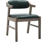 Générique Chaise en Bois Massif avec Dossier en polyuréthane et accoudoirs for café, Restaurant Occidental, hôtel, Salon de thé au Lait(Dark Green,A)