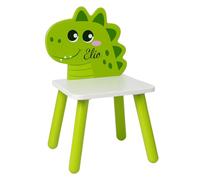 Générique Chaise Enfant Personnalisée Dinosaure - Prénom Gravé - Petite Chaise en Bois pour Tout-Petits - Dimensions 27 x 7 x 33,5 cm - Cadeau Original Bébé & Enfant