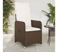Générique Chaise inclinable de Jardin avec Coussins Marron résine tressée,Mobilier de Jardin,Sièges de Jardin,Chaises de jardin-365681