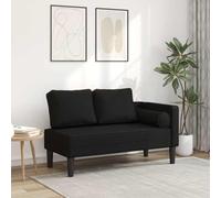 Générique Chaise Longue Confortable en Tissu Noir avec Coussins, Cadre en Bois Robuste et Mousse Haute résilience pour Salon