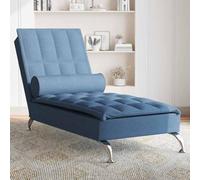 Générique Chaise Longue de Massage avec traversin Bleu Tissu,Fauteuils et chaises,Chaises longues-379449