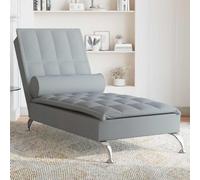 Générique Chaise Longue de Massage avec traversin Gris Clair Tissu,Chaises Longues,14.85KG-379443
