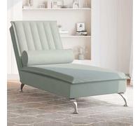 Générique Chaise Longue de Massage avec traversin Gris Clair Velours,Fauteuils et chaises,Chaises longues-379459