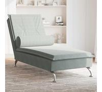 Générique Chaise Longue de Massage avec traversin Gris Clair Velours,Fauteuils et chaises,Chaises longues-379450