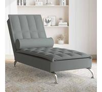 Générique Chaise Longue de Massage avec traversin Gris foncé Tissu,Fauteuils et chaises,Chaises longues-379444