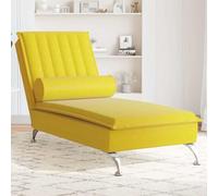 Générique Chaise Longue de Massage avec traversin Jaune Velours,Fauteuils et chaises,Chaises longues-379465