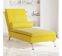Générique Chaise Longue de Massage avec traversin Jaune Velours,Fauteuils et chaises,Chaises longues-379456