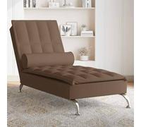 Générique Chaise Longue de Massage avec traversin Marron Tissu,Chaises Longues,14.85KG-379446