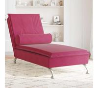 Générique Chaise Longue de Massage avec traversin Rouge Bordeaux Velours,Fauteuils et chaises,Chaises longues-379454