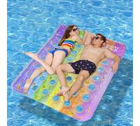 Générique Chaise Longue Gonflable Double, lit Flottant, rangée de Feuilles gonflables 170 x 133 cm, Chaise Longue de Piscine relaxante avec Appui-tête pour Piscine, lac, Plage