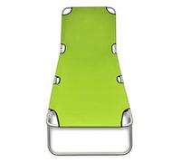 Générique Chaise Longue Pliable Acier Vert Pomme | Dossier Réglable, Confortable, Stable, Durable, Pliable, Gain De Place