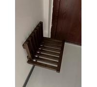 Générique Chaise Pliante Murale, Tabouret en Bois Massif, Banc de Porte, Repose-Pieds, siège de Douche, Tabouret de Salle de Bain Pliable for Tout Le Monde(Walnut)
