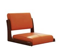 Générique Chaise Portable sans Pieds, siège Tatami Multifonctionnel, avec Dossier, pin Naturel, Facile à Nettoyer, Dossier Ergonomique, for Salon, Balcon, Chambre à Coucher(Orange-Waterproof B)