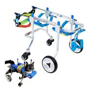 Générique Chaise roulante pour chien 4 roues Chariot pour chien pour le soutien complet des jambes, chaise roulante légère de rééducation pour chien, chaise roulante ajustable pour petit,XSmall