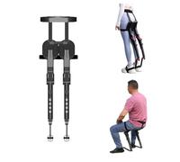 Générique Chaise sans Chaise Réglable en Hauteur Pliable, 150kg Capacité Siège Exosquelette, 5 Niveaux Réglage d'angle Tabouret Invisible pour Travail Debout Usine Pêche Randonnée Concerts (Noir)