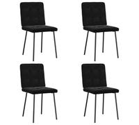 Générique Chaises à Manger Lot de 4 Noir Velours,Fauteuils et chaises,Chaises de cuisine-3315163
