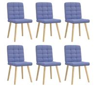 Générique Chaises à Manger Lot de 6 Bleu Jean Tissu,Chaises de Cuisine,50.1KG-3315471