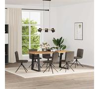 Générique Chaises à Manger Lot de 6 Gris foncé Similicuir Daim,Chaises de Cuisine,54.9KG-3315650
