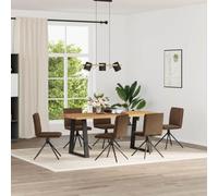 Générique Chaises à Manger Lot de 6 Marron Similicuir Daim,Fauteuils et chaises,Chaises de cuisine-3315648