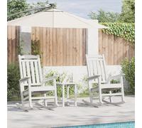 Générique Chaises Berçantes 2 pcs Blanches 70x92x107.5 cm HDPE,Chaises de Jardin,43KG-3335810