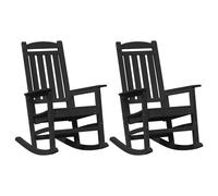 Générique Chaises Berçantes de Jardin 2 pcs Noir 70x92x107.5 cm HDPE,Chaises de Jardin,40.8KG-3335812