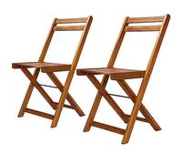 Générique Chaises de Bistro d'extérieur Lot de 2 Bois d'acacia Solide,Meubles,Mobilier de Jardin,Sièges de Jardin,Chaises de Jardin,Brun,7.4 KG,44012