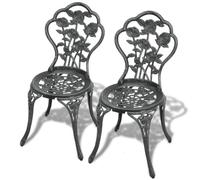 Générique Chaises de Bistro Lot de 2 Aluminium coulé Vert,Meubles,Mobilier de Jardin,Sièges de Jardin,Chaises de Jardin,Vert,13.62 KG,43175