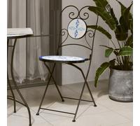 Générique Chaises de Bistro Pliables Lot de 2 Bleu et Blanc céramique,Meubles,Mobilier de Jardin,Sièges de Jardin,Chaises de Jardin,Bleu,21.05 KG,4003404