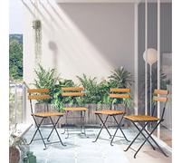 Générique Chaises de Bistro Pliables Lot de 4 Bois d'acacia Massif,Meubles,Mobilier de Jardin,Sièges de Jardin,Chaises de Jardin,Brun,18.6 KG,313161