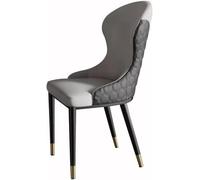 Générique Chaises de Cuisine en Cuir, chaises de Salle à Manger, Chambre à Coucher Moderne, Salle de Mariage, Balcon, canapé, Pieds en Acier(Light Gray+Dark Gray)